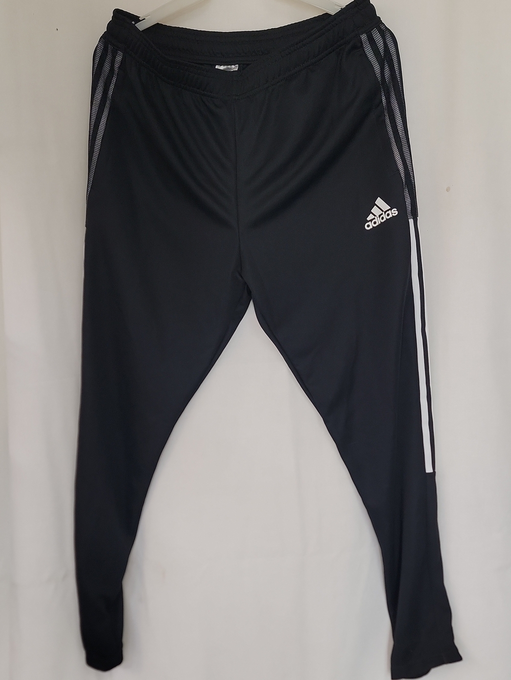adidas Black Jogger Sweatpants with White Stripes